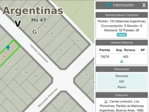 Terreno en Venta de 400,0 m2