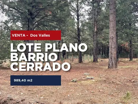 Lote plano club de campo dos valles bariloche