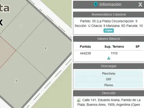 Terreno en Venta de 1100,0 m2