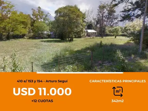 Terreno en venta - 277mts2 - Arturo Seguí [FINANCIADO]