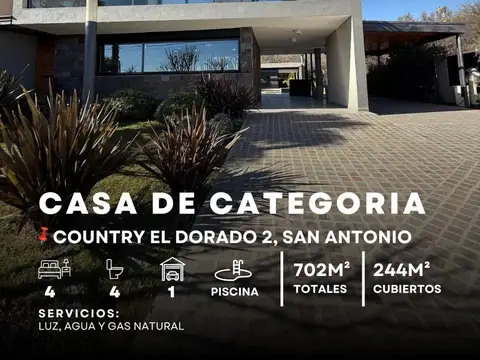 Venta Casa Premium 4 Dor con Piscina y Gas Natural En Country El Dorado 2, San Antonio De Arredondo