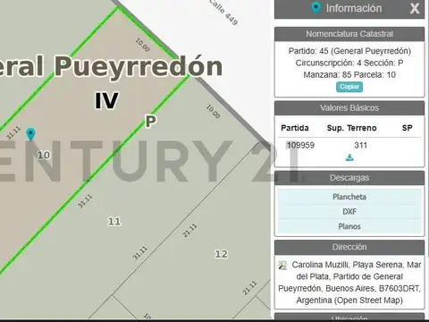 Terreno en Venta de 311,1 m2