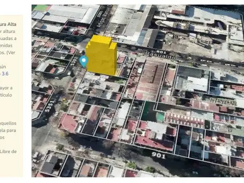 EXCELENTE LOTE 226 M2 ZONIF. USAA  ALT. MAX 22.80 Y 2 RETIROS A 1 CUADRA DE ALBERDI