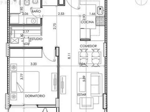 Departamento en Venta de 2 ambientes