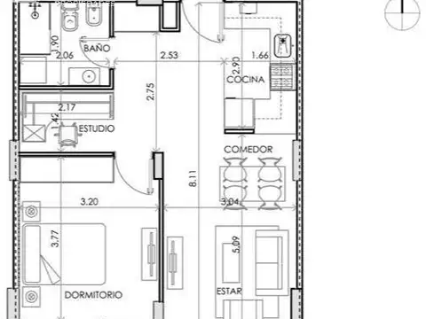 Departamento en Venta de 2 ambientes