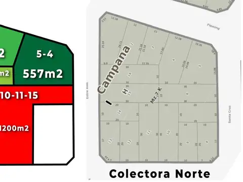 Lote en venta sobre Colectora Norte 300m2
