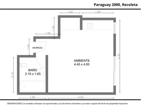 Departamento en Alquiler en Recoleta, USD 400