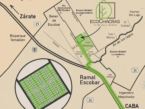 Excelente lote Bario Ecochacras Escobar Cul de Sac
