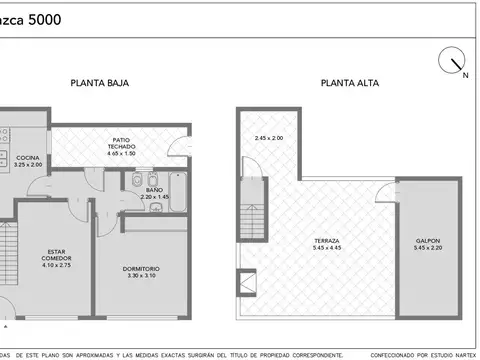 Depto Tipo Casa 2 ambientes con 1 baño