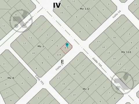 Lote en esquina de 470m2 en Chapadmalal sobre Calle 749