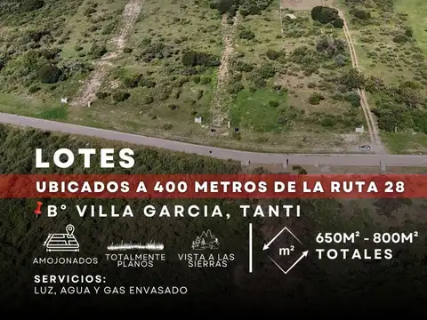 Venta Lotes Totalmente Planos En Barrio Villa García, Tanti – Oportunidad