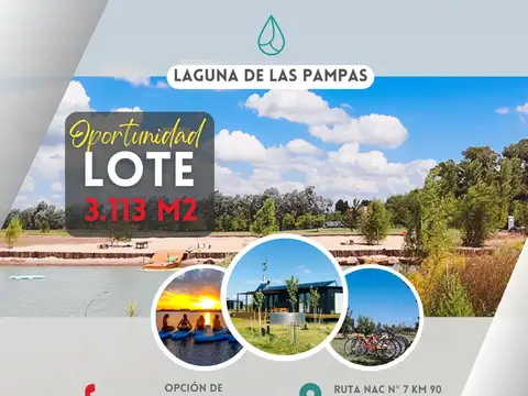 LOTE 3113m2 LAGUNA DE LAS PAMPAS EN CUOTAS/PERMUTA
