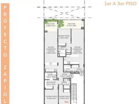 Departamento 2 ambientes con 1 baño