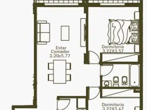 Departamento en Venta de 2 dormitorios