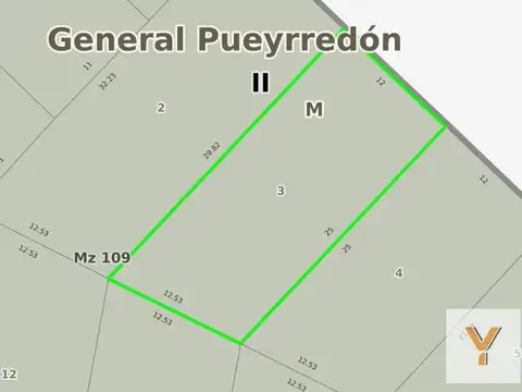 Terreno en Venta 25  mts Fondo
