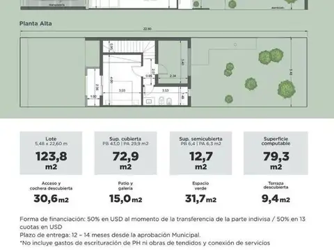 Depto Tipo Casa en Venta de 1 dormitorio