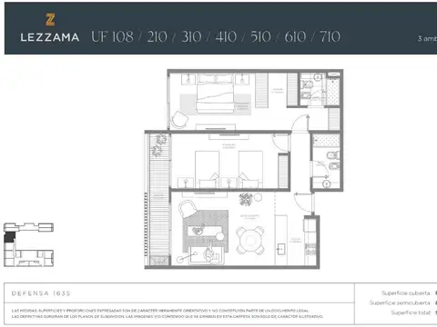 Departamento en Venta de 3 ambientes