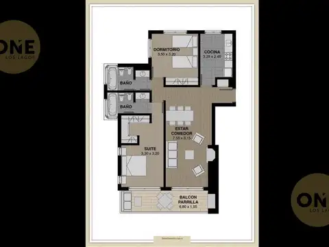 Departamento en Venta de 2 dormitorios