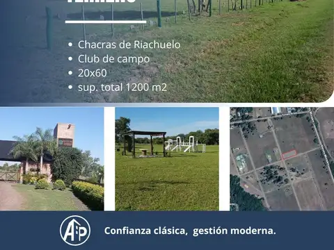 Terreno chacras de riachuelo "club de campo"
