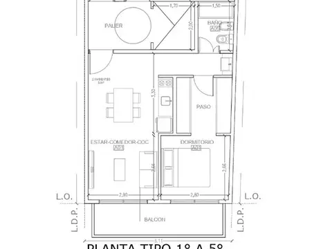Departamento en Venta de 1 dormitorio