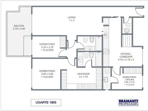 Departamento en Venta de 3 dormitorios