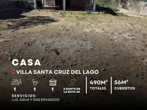 Venta Casa De 1 Dormitorio A 50Mts De Ruta 28 En Villa Santa Cruz Del Lago - Punilla