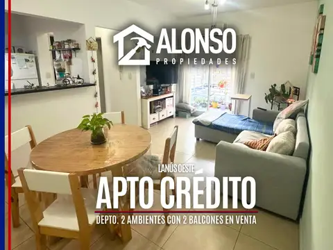 SEMIPISO DE 2 AMBIENTES CON BALCÓN Y COCHERA EN LANUS
