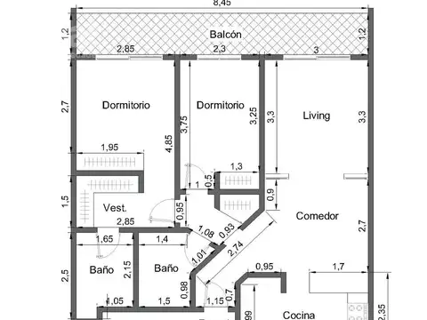 Departamento en Venta de 3 ambientes