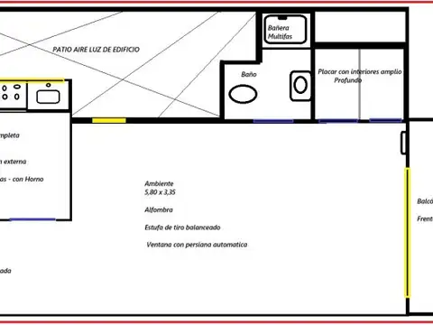 Departamento en Alquiler de Monoambiente