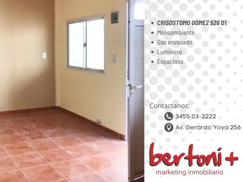 MONOAMBIENTE EN ALQUILER, LUMINOSO, ESPACIOSO