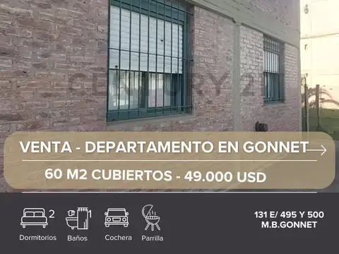 Departamento en venta 2 dormitorios en Gonnet, M.B.Gonnet - alquilado hasta Jun26            ...