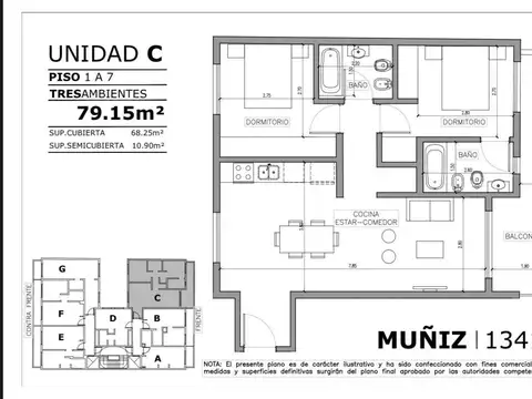 Departamento en Venta en Boedo, USD 170.554