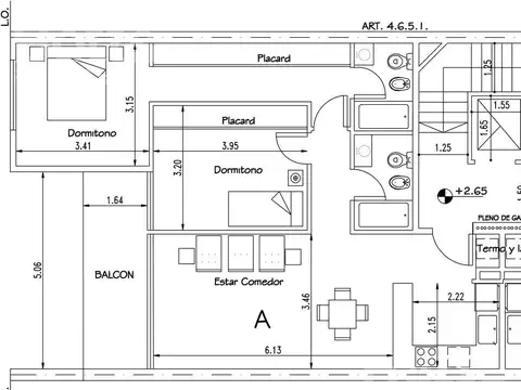 Departamento 3 ambientes con 2 baños