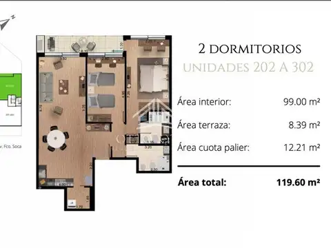 Departamento en Venta de 2 dormitorios