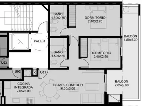 Departamento en Venta de 3 ambientes