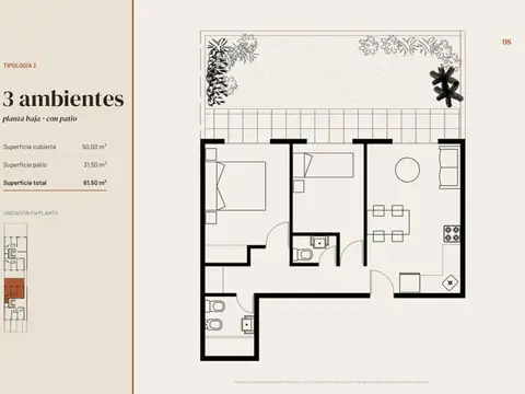 PROMOCION Depto de pozo 3 ambientes + Patio PB Morón Sur