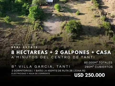 Venta 8 Hectáreas Con Una Casa Y 2 Galpones En Villa García, Tanti