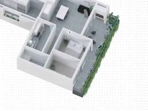 Departamento Monoambiente con 1 baño