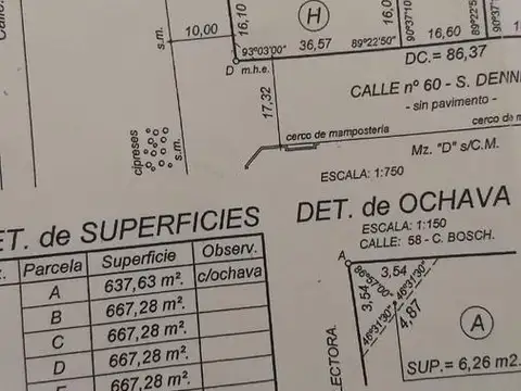 Terreno en Venta 37  mts Fondo