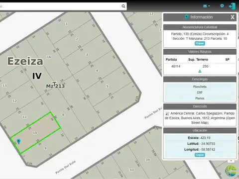 Terreno en Venta en Carlos Spegazzini, USD 11.000