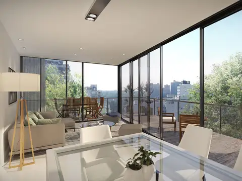4 ambientes con terraza y parrilla en esquina