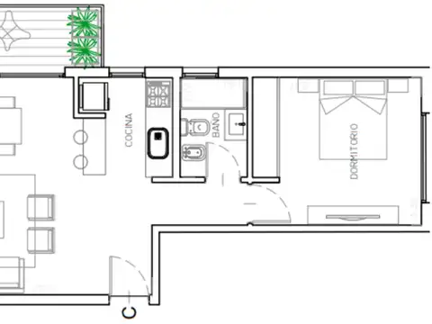 Departamento en Venta de 2 ambientes