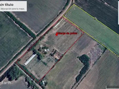 Granja de pollos habilitada sobre campo de 6 hectáreas