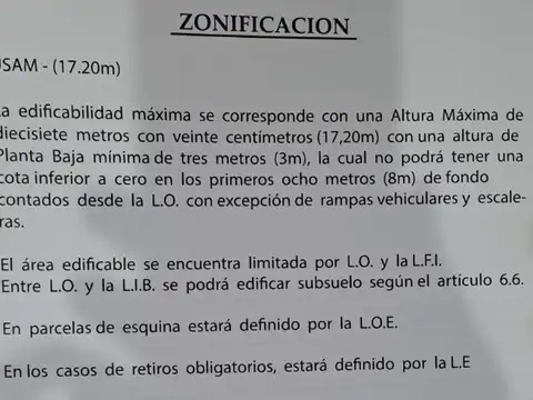 Terreno 166m2 Urquiza 1720 cerca Av Garay al 3000- 1035 m2 construibles- Altura 17,20 USAM Plusvalía