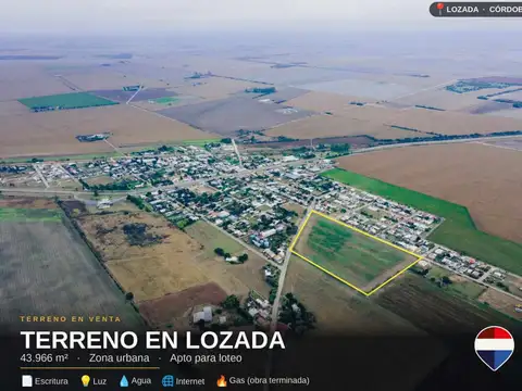 Venta lote urbano 4.4 hectareas lozada, apto loteo
