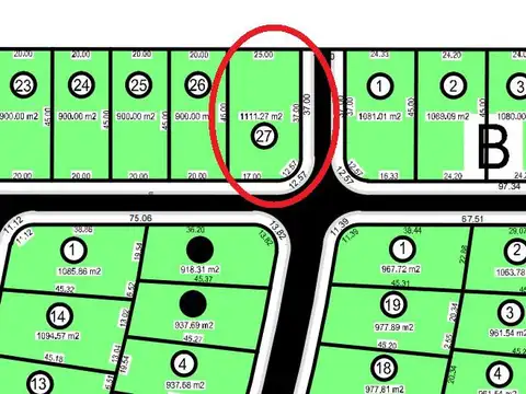 Terreno en Venta de 1111,0 m2