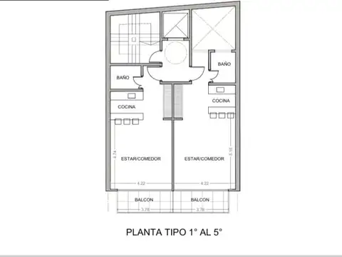 Departamento Monoambiente con 1 baño