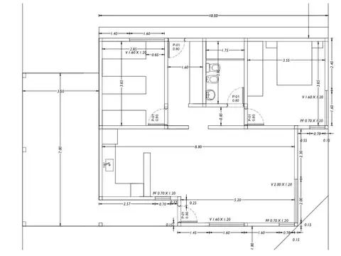 Casa 3 ambientes con 1 baño