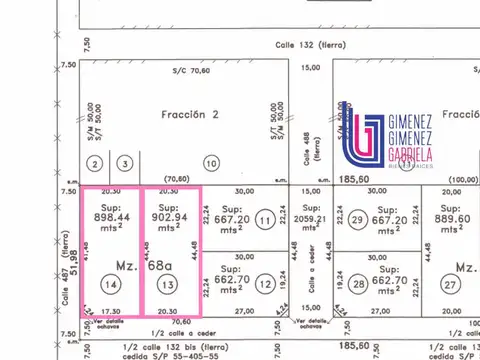 Terreno en Venta 17  mts Frente