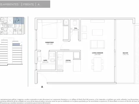 Departamento en Venta de 1 dormitorio